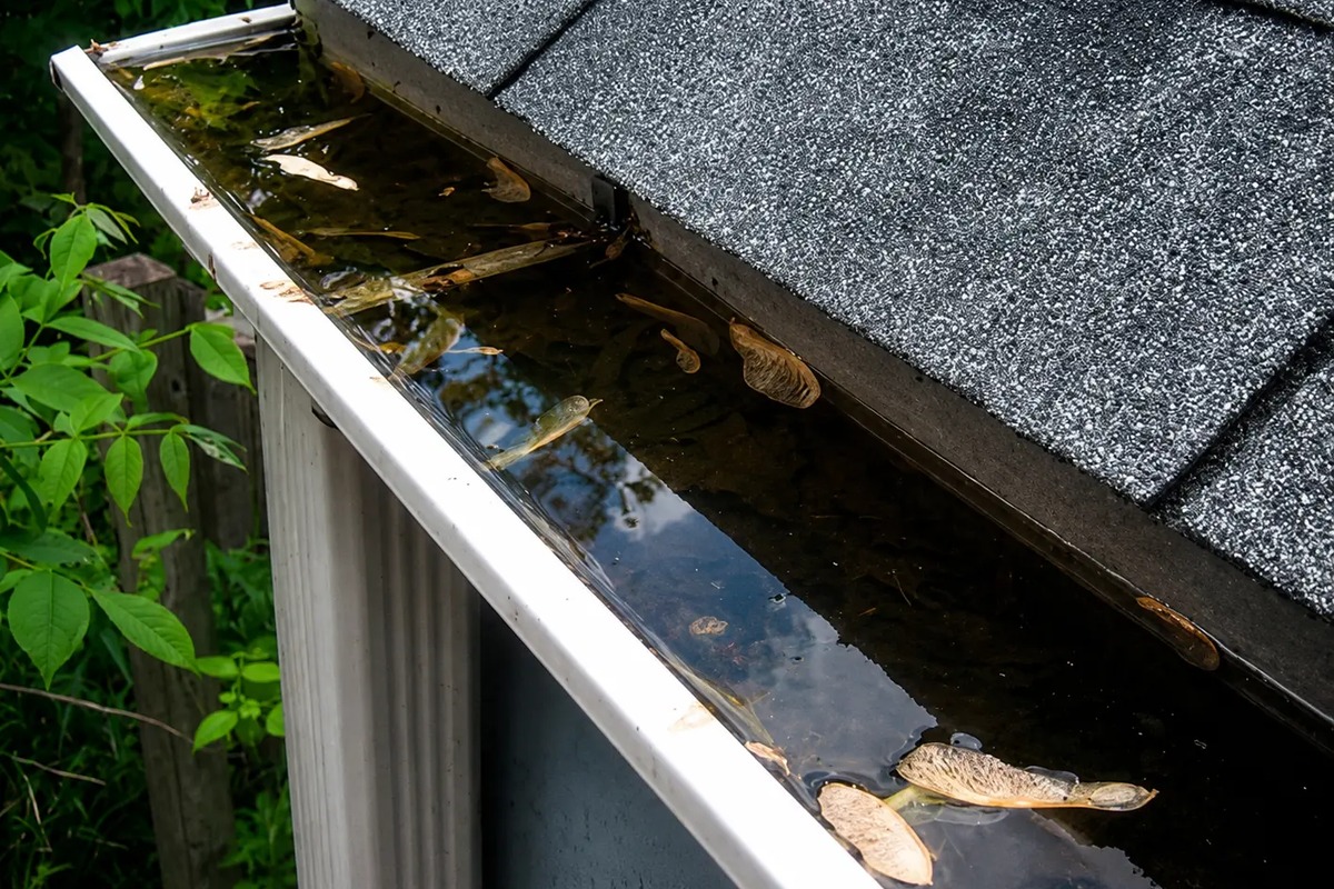 Gutter cleaning — Before